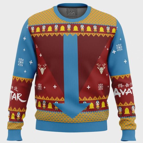 Get Festive with Airbenders Air Nomads Avatar Ugly Christmas Sweater – Perfect for Fans of the Show!