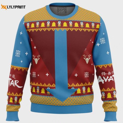 Get Festive with Airbenders Air Nomads Avatar Ugly Christmas Sweater – Perfect for Fans of the Show!