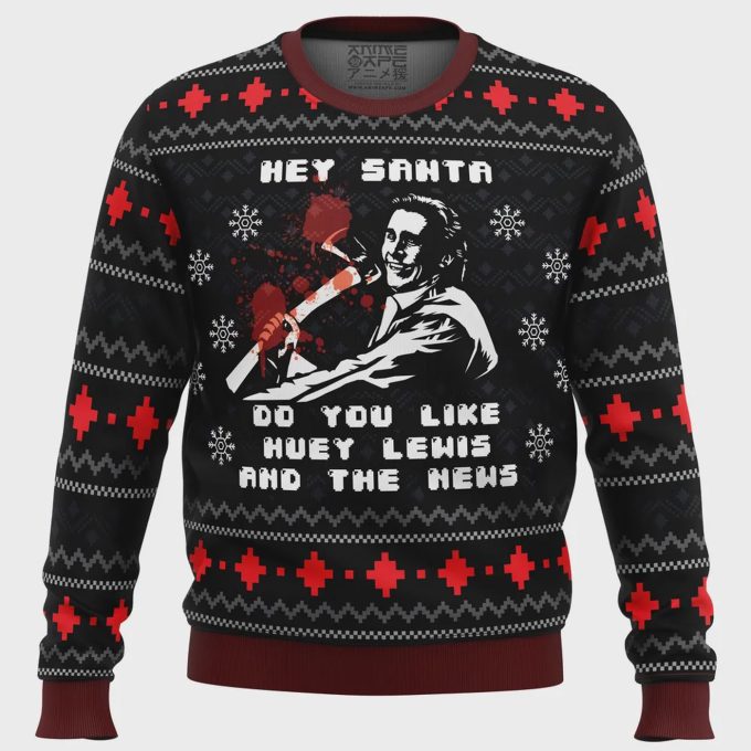 Get Festive With The American Santa American Psycho Ugly Christmas Sweater – Perfect Holiday Attire!