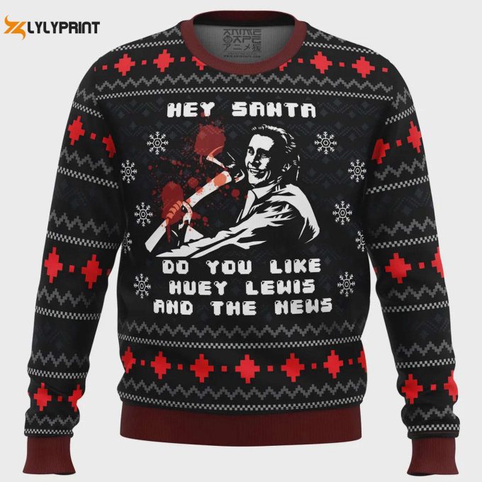 Get Festive With The American Santa American Psycho Ugly Christmas Sweater – Perfect Holiday Attire!