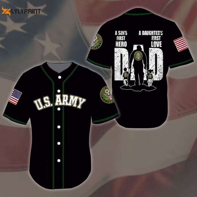 Army Dad And Son Daughter Baseball Tee Jersey Shirt - Gift For Men Women 1