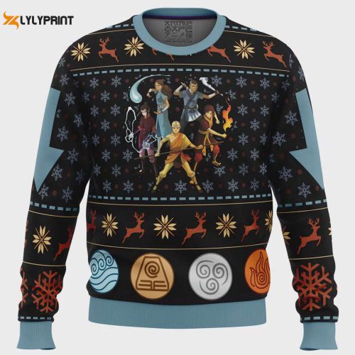 Get Festive with the Avatar The Last Airbender Ugly Christmas Sweater – Perfect Gift for Fans!