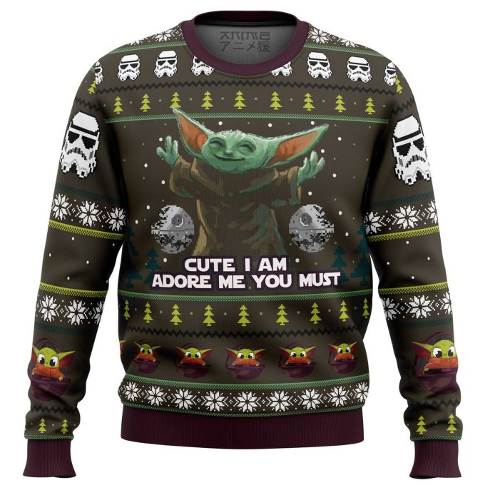 Baby Yoda Ugly Christmas Sweater – Cute Mandalorian Star Wars Design