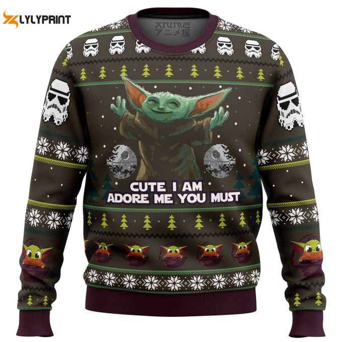 Baby Yoda Ugly Christmas Sweater – Cute Mandalorian Star Wars Design