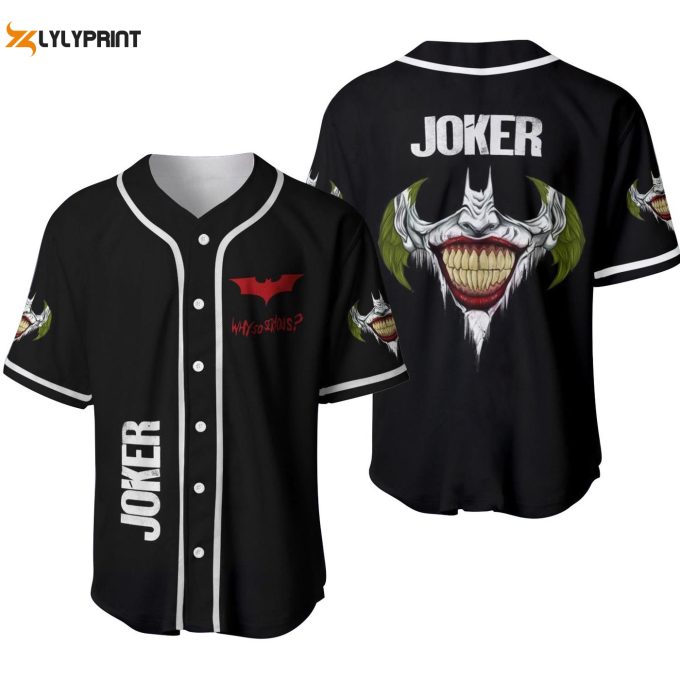 Batman Joker Why So Serious Horror Baseball Jersey – Gift For Men Women – Gift For Men Women