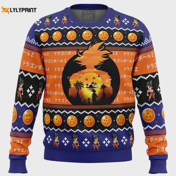 Stunning Sunset Dragon Ball Z Ugly Christmas Sweater – Festive &Amp;Amp; Unique Design