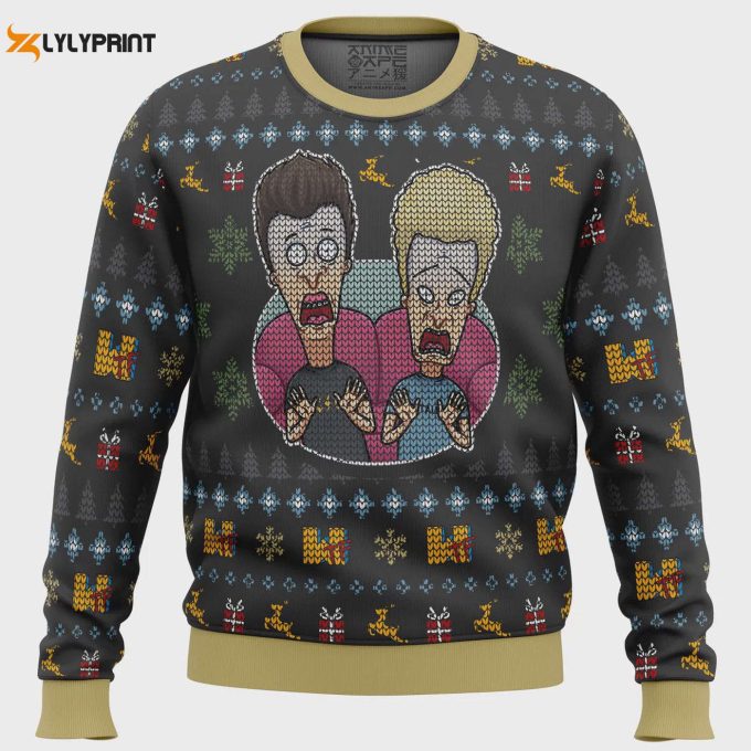 Get Festive With Beavis And Butthead Ugly Christmas Sweater – Surprise Reactions Guaranteed!