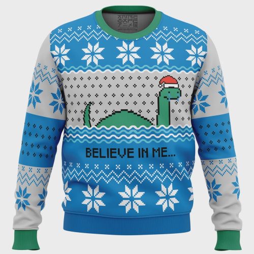 Unleash Holiday Cheer with Nessie Ugly Christmas Sweater – Believe in Me for Festive Fun!