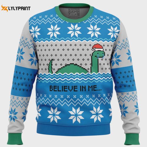 Unleash Holiday Cheer with Nessie Ugly Christmas Sweater – Believe in Me for Festive Fun!