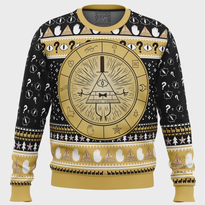 Get Festive With Bill Cipher Gravity Falls Ugly Christmas Sweater – Perfect For Fans Of The Show!