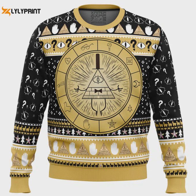 Get Festive With Bill Cipher Gravity Falls Ugly Christmas Sweater – Perfect For Fans Of The Show!