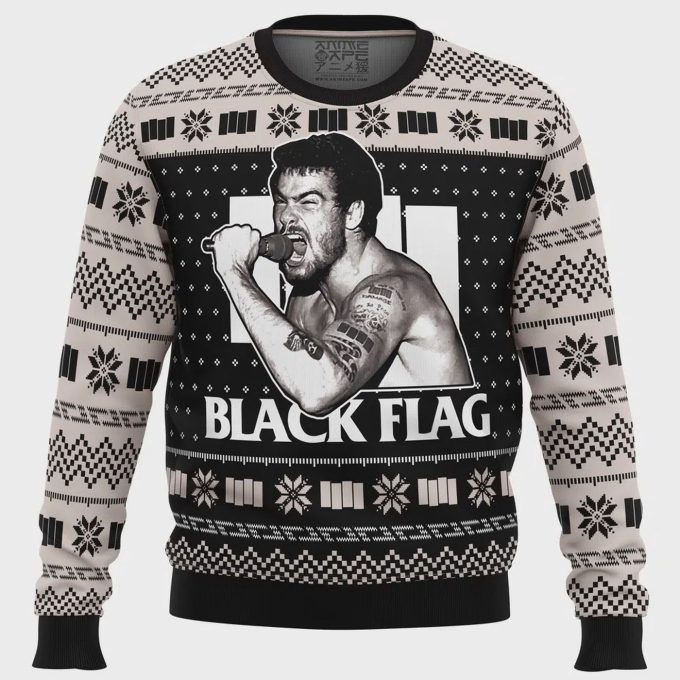 Get Festive With The Black Flag Ugly Christmas Sweater - Perfect For Holiday Fun! 2