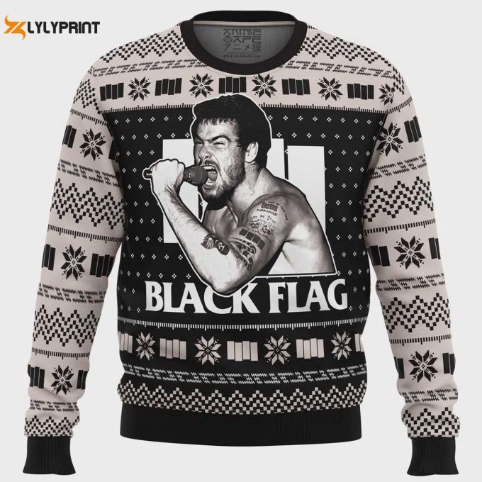 Get Festive With The Black Flag Ugly Christmas Sweater - Perfect For Holiday Fun! 1