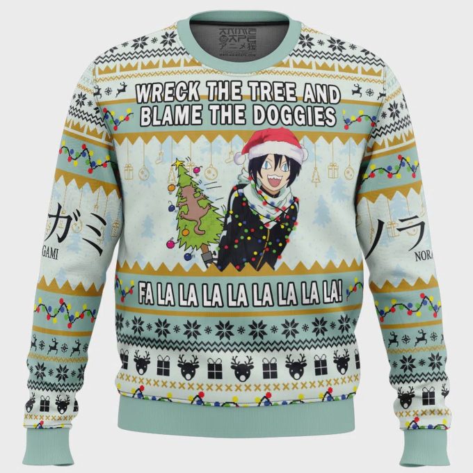 Get Festive With Blame The Doggies Norogami Ugly Christmas Sweater – Perfect Holiday Attire!