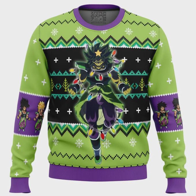 Get Festive With Broly Dragon Ball Z Ugly Christmas Sweater – Perfect Geeky Gift!