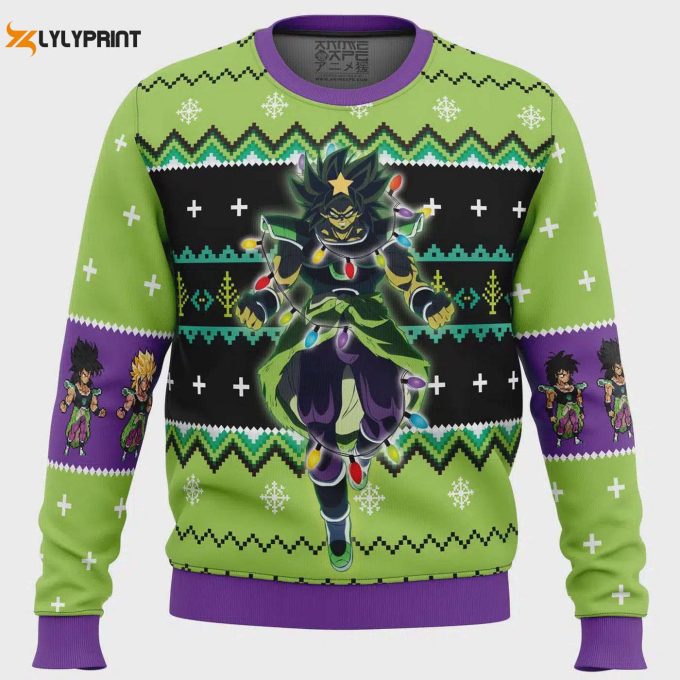 Get Festive With Broly Dragon Ball Z Ugly Christmas Sweater – Perfect Geeky Gift!