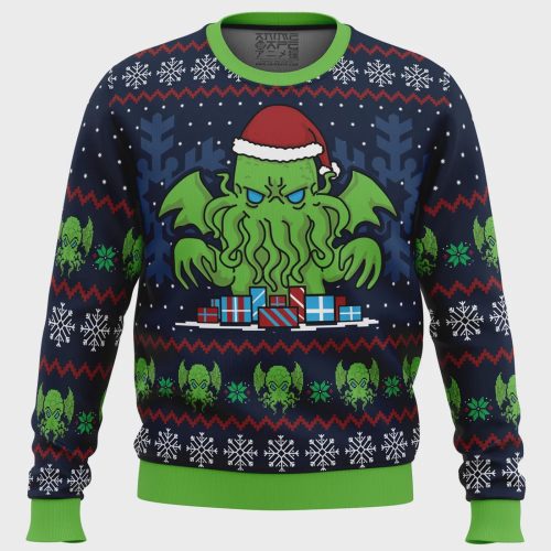 Get Festive with the Call Of Christmas Cthulhu Ugly Sweater – Perfect Holiday Attire!