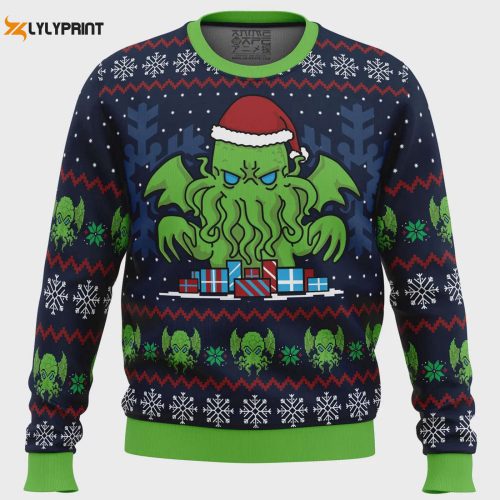 Get Festive with the Call Of Christmas Cthulhu Ugly Sweater – Perfect Holiday Attire!