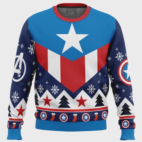 Get Festive with Captain America Ugly Christmas Sweater – Marvel Holiday Apparel