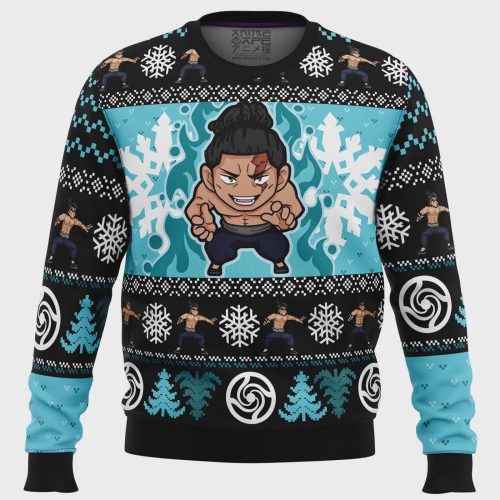 Get Festive with Chibi Aoi Todo Jujutsu Kaisen Ugly Christmas Sweater – Perfect Gift for Anime Fans!