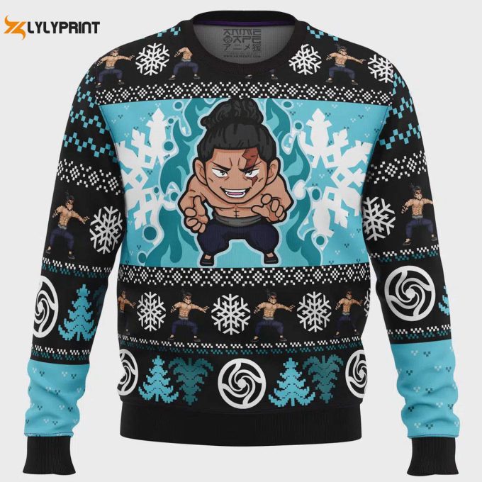 Get Festive With Chibi Aoi Todo Jujutsu Kaisen Ugly Christmas Sweater – Perfect Gift For Anime Fans!