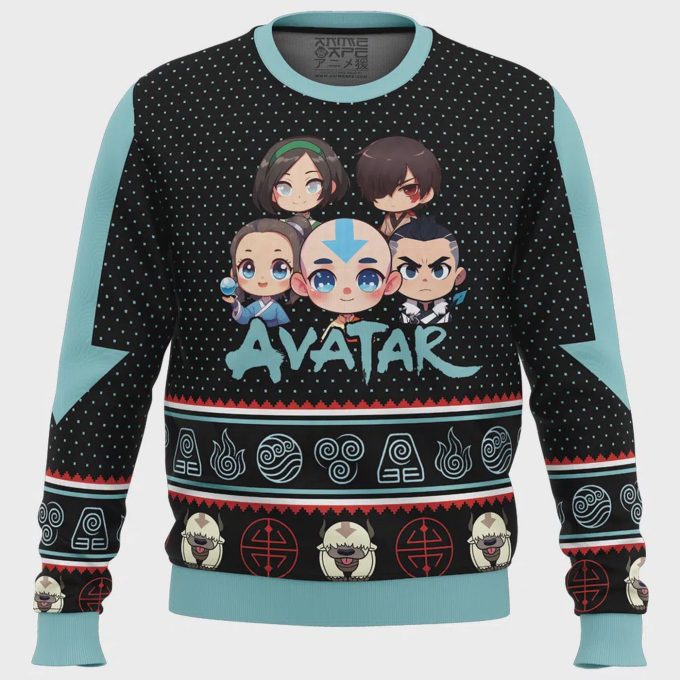 Chibi Avatar The Last Airbender Ugly Christmas Sweater – Festive &Amp; Fun Apparel For Fans!