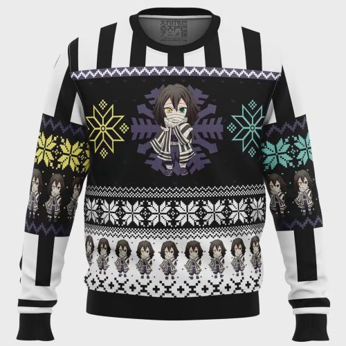 Get Festive with Chibi Christmas Obanai Iguro Demon Slayer Ugly Sweater – Perfect Holiday Gift!