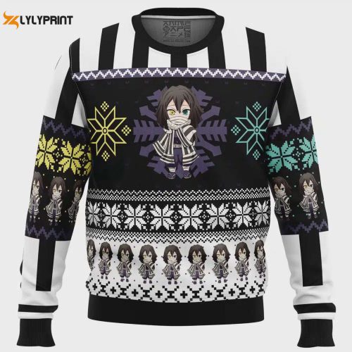 Get Festive with Chibi Christmas Obanai Iguro Demon Slayer Ugly Sweater – Perfect Holiday Gift!