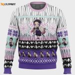 Chibi Christmas Shinobu Kocho Ugly Sweater – Festive Demon Slayer Apparel