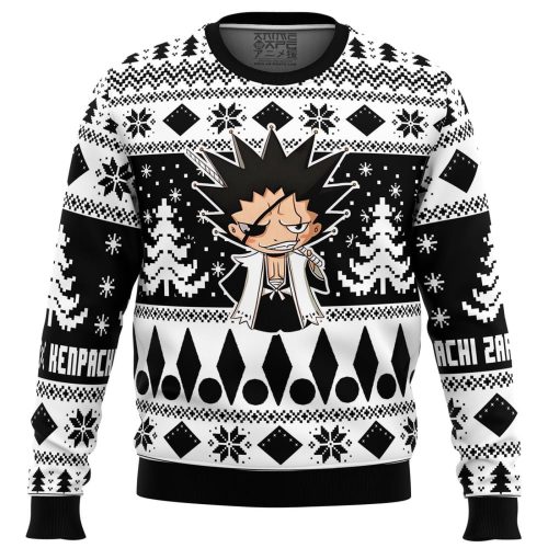 Chibi Kenpachi Zaraki Bleach Ugly Christmas Sweater – Festive Anime Holiday Apparel