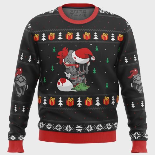 Get Festive with Chibi Slayer Goblin Ugly Christmas Sweater – Perfect Holiday Gift!