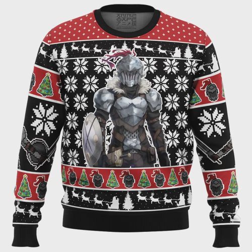 Get Festive with the Christmas Adventurer Goblin Slayer Ugly Sweater – Perfect for Ugly Christmas Sweater Parties!