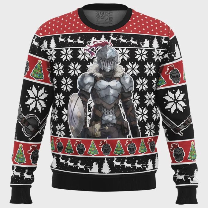 Get Festive With The Christmas Adventurer Goblin Slayer Ugly Sweater - Perfect For Ugly Christmas Sweater Parties! 2