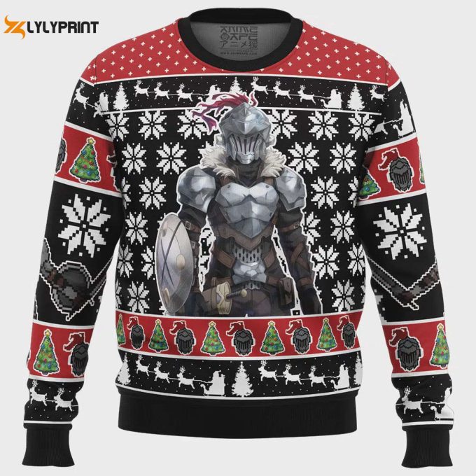 Get Festive With The Christmas Adventurer Goblin Slayer Ugly Sweater - Perfect For Ugly Christmas Sweater Parties! 1