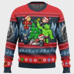 Get Festive with Christmas Avengers Chibi Marvel Comics Ugly Sweater – Perfect for Holiday Fun!