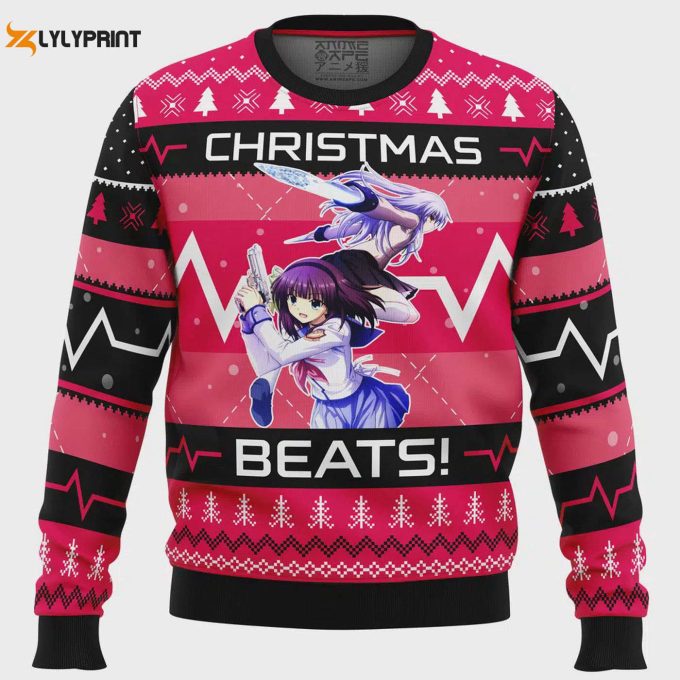 Get Festive With Christmas Beats Angle Beats Ugly Christmas Sweater - Trendy Holiday Apparel 1