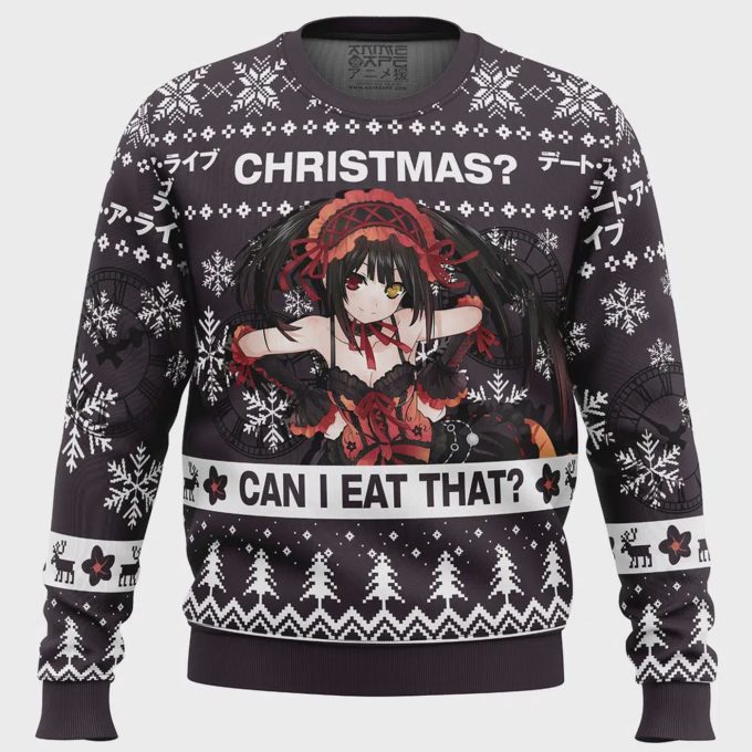 Get Festive With Date A Live Ugly Christmas Sweater - Can I Eat That? Perfect For The Holidays! 2