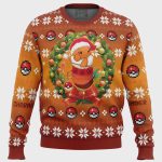 Get Festive with the Christmas Charmander Pokemon Ugly Sweater – Perfect Holiday Gift!