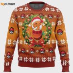 Get Festive with the Christmas Charmander Pokemon Ugly Sweater – Perfect Holiday Gift!