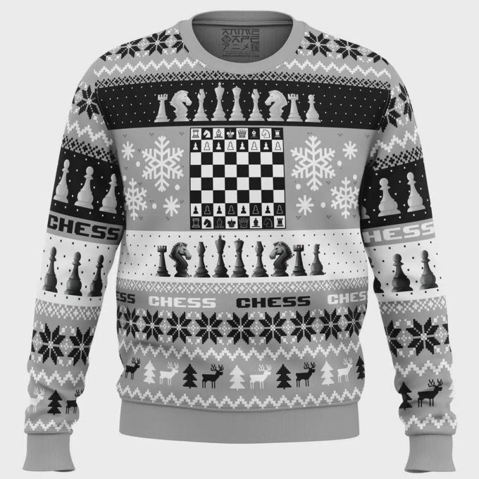 Get Festive With Christmas Chess Board Games Ugly Sweater – Perfect Holiday Gift!