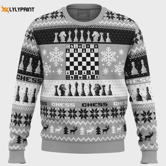 Get Festive With Christmas Chess Board Games Ugly Sweater – Perfect Holiday Gift!