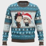 Get Festive with Christmas Couple A Silent Voice Ugly Christmas Sweater – Perfect Holiday Attire!