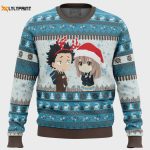 Get Festive with Christmas Couple A Silent Voice Ugly Christmas Sweater – Perfect Holiday Attire!