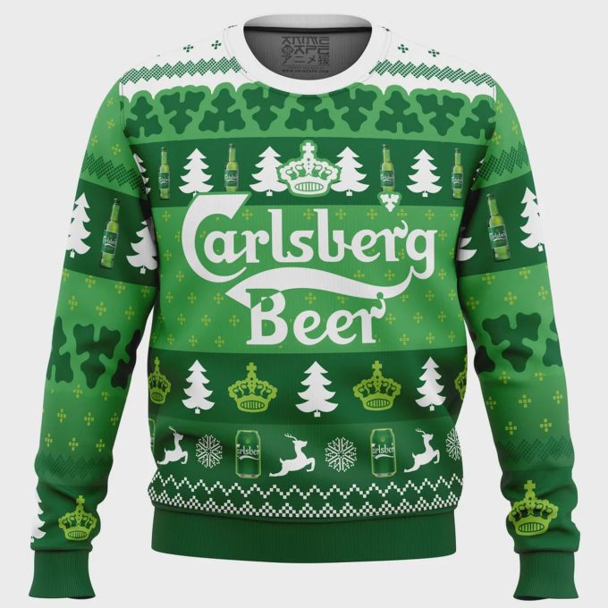 Get Festive With Carlsberg Beer Ugly Christmas Sweater – Perfect Holiday Drink Attire!