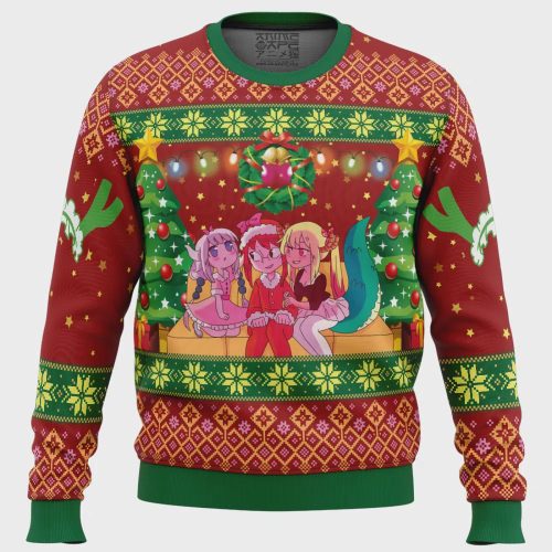 Get Festive with Miss Kobayashi’s Dragon Maid Ugly Christmas Sweater – Perfect for a Fun Family Christmas!