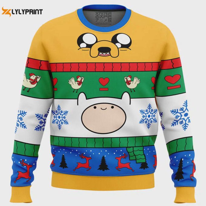 Get Festive With Finn And Jake: Adventure Time Ugly Christmas Sweater 1