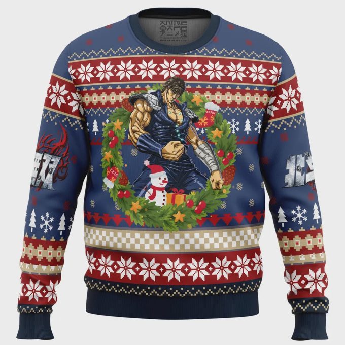 Get Festive With Christmas Kenshiro Sweater – Ugly Fist Of The North Star Sweater