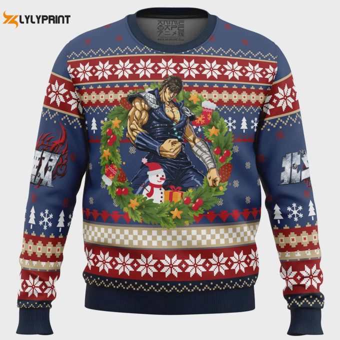 Get Festive With Christmas Kenshiro Sweater – Ugly Fist Of The North Star Sweater