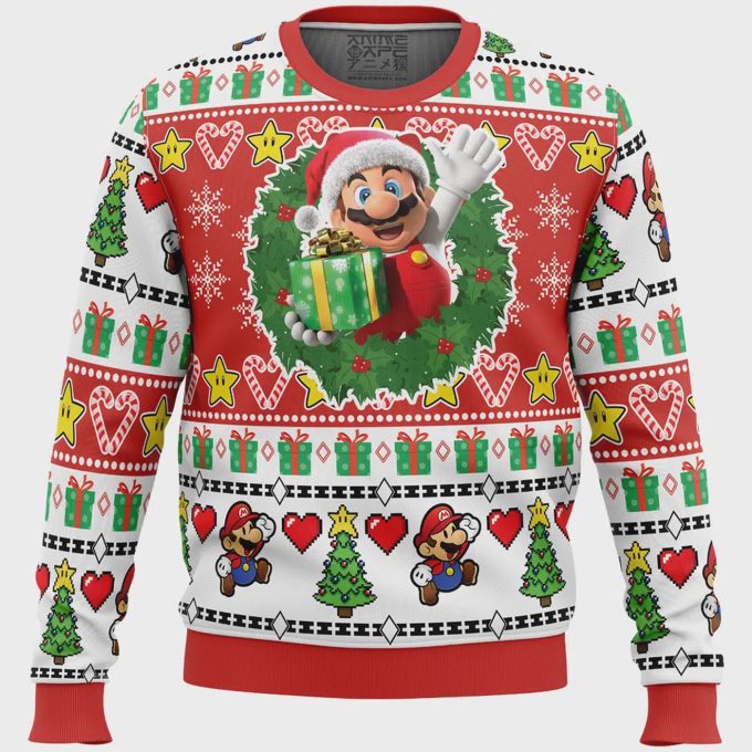 Get Festive With Christmas Mario Bros Ugly Sweater - Perfect Holiday Gift For Super Mario Fans 2