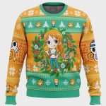 Get Festive with Christmas Nami One Piece Ugly Sweater – Perfect for Holiday Fun!